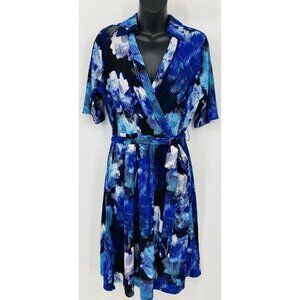 Donna Ricco New York Dress Large L Blue Black